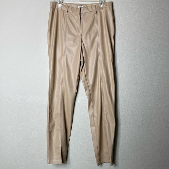 Jason Wu pants tan pleather zip up women’s XL extra large NWT - Picture 3 of 9